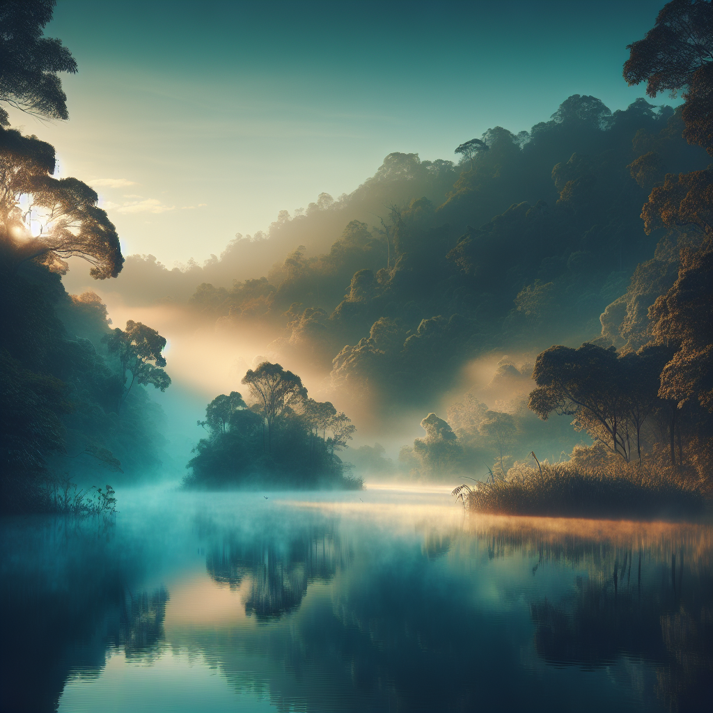 A tranquil lake with perfect mirror-like reflections symbolizing clarity and honest self-reflection